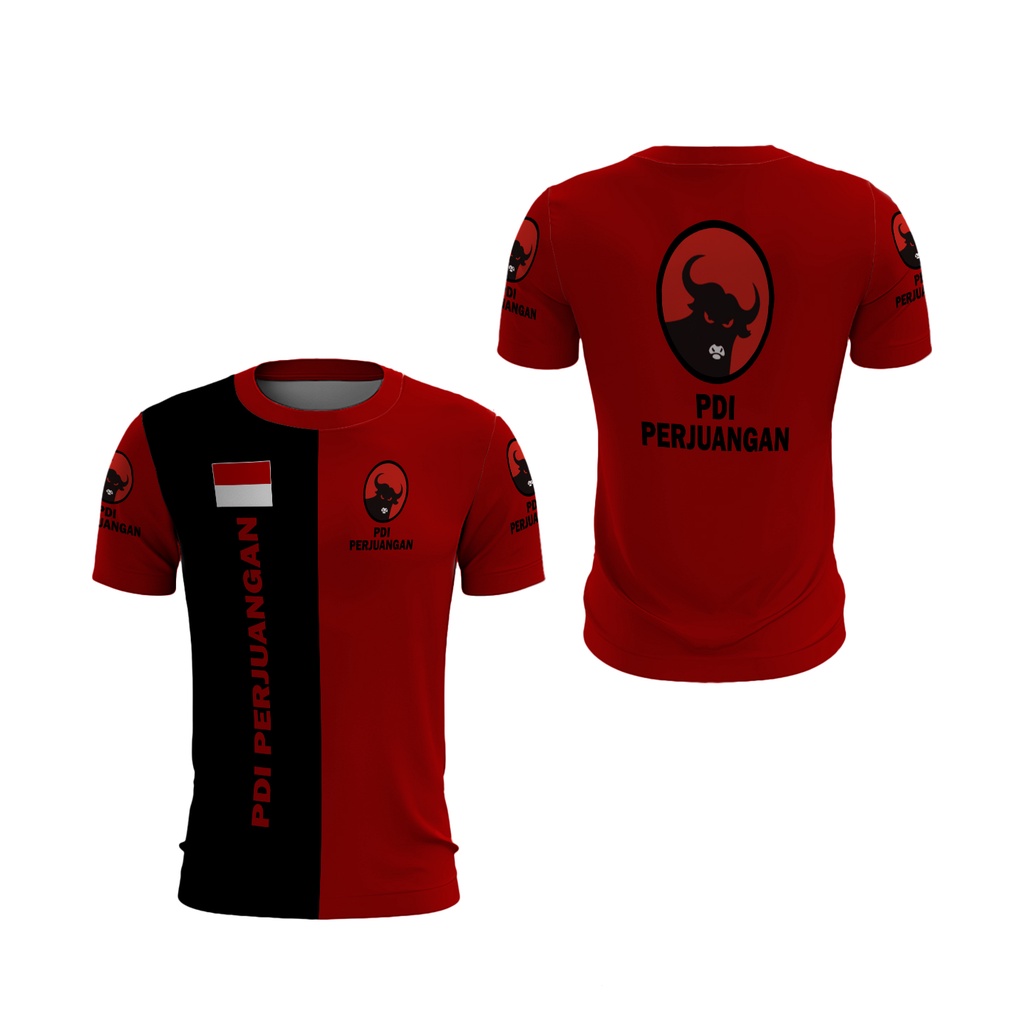 Riashop - Kaos Partai PDIP | Baju PDIP Full Print