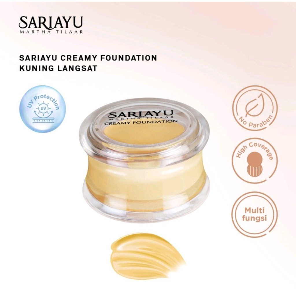 SARIAYU CREAMY FOUNDATION 15GR ALAS BEDAK MAKE UP KOSMETIK FOUNDATION