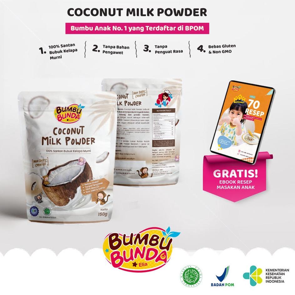 

✨12.12✨ COD Bumbu Bunda by Elia Organic Coconut Milk Powder Santan Bubuk Organik 100% Kelapa Murni Non Pengawet Gluten Free Sumber Serat grosir
