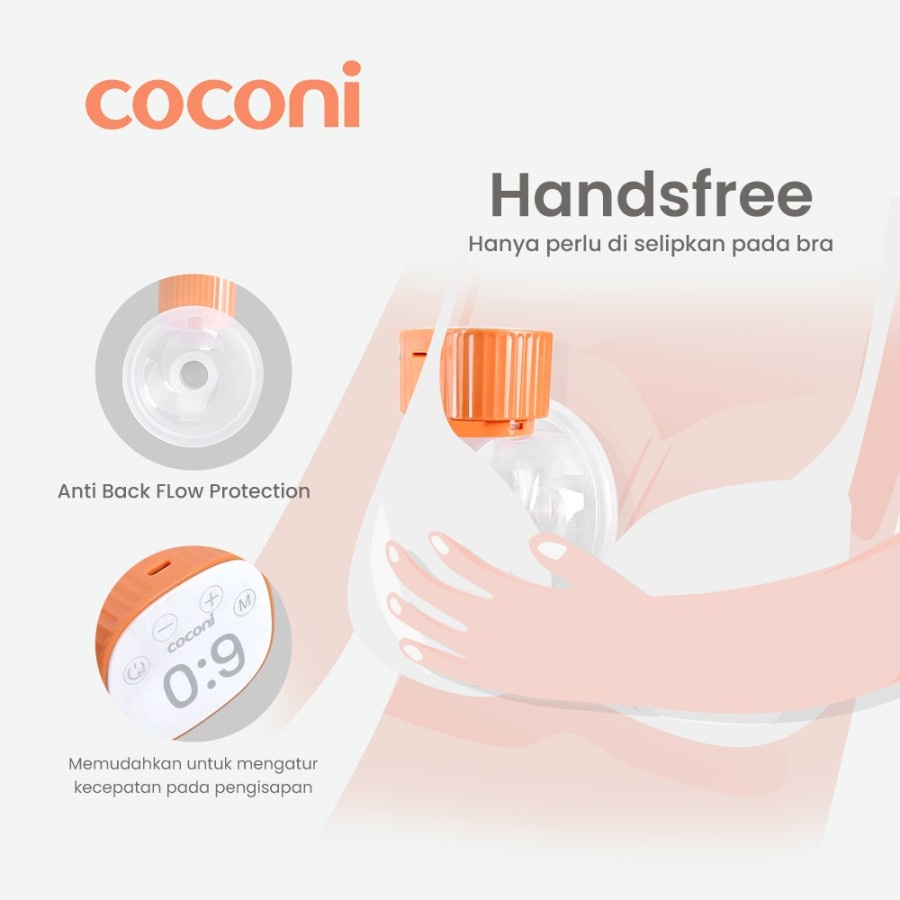 Coconi Hands Free Wearable Electric Breast Pump / Pompa Asi Elektrik