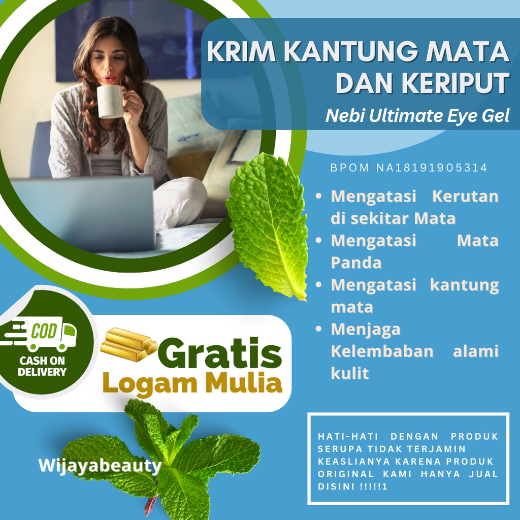 Obat Kantung Mata  Kendur Nebi Ultimate Eye Gel BPOM