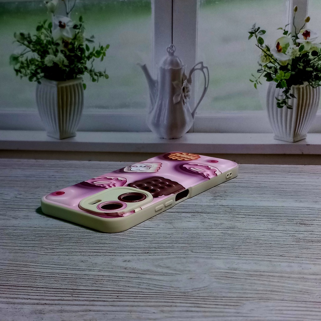 Casing Vivo V2204 V2214 Softcase 3D Motif Cookies Vivo Y16