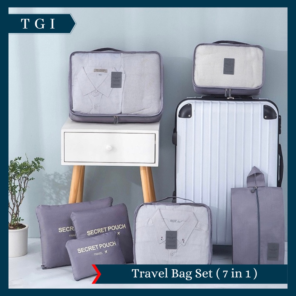 TGI - [7 IN 1] TRAVELLING BAG / TAS ORGANIZER KOPER / STORAGE LUGGAGE BAG / TAS PENYIMPANAN TRAVEL / ORGANIZER BAG SET