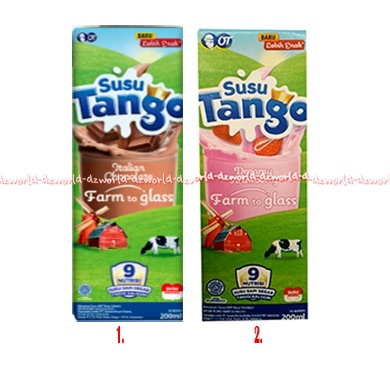 Susu Tango 200ml Cokelat Susu UHT Stroberi Italian Chocolate Dreamy Strawberry Farm To Glass Tanggo Milk Drink Coklat Susu Cair Siap Minum