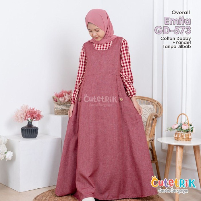 Overall anak / baju muslim anak perempuan / overall emita cutetrik