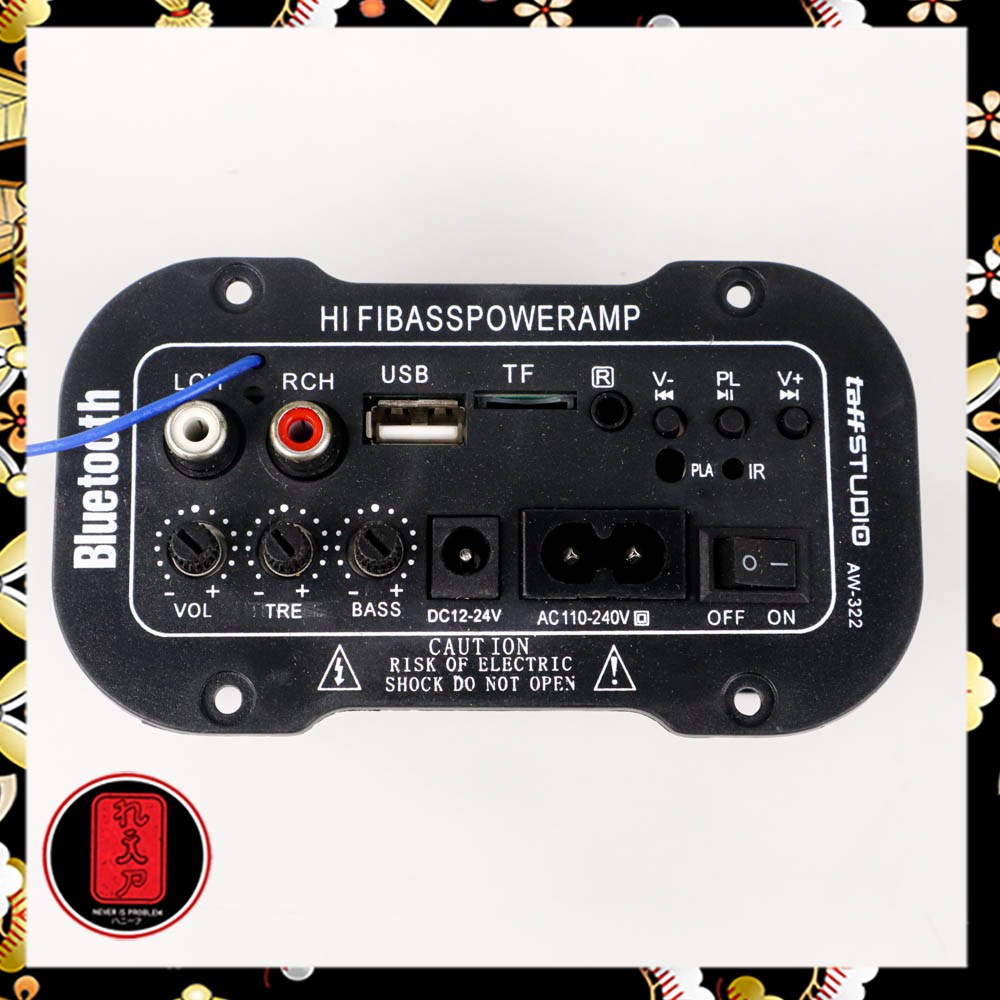 TaffSTUDIO Amplifier Board Audio Bluetooth USB Radio TF DIY 30W - AW-322 - Black