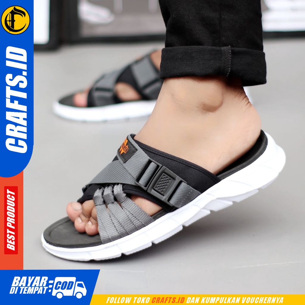 Sandal Slide Pria Sendal Casual Travelling Crafts Anthon