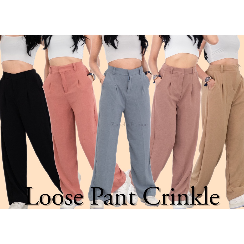 [ NEW ] Celana kulot highwaist Zipper Kekinian premium Kulot Zameela collection Loose Pants kulot wanita