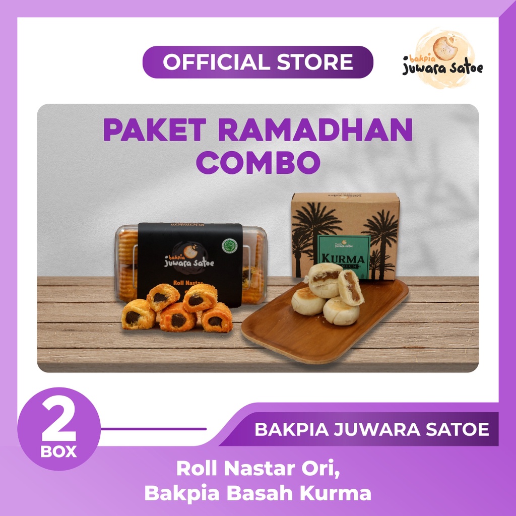 [ 2 BOX ] PAKET RAMADHAN COMBO (Bakpia Kurma, Roll Nastar Ori) - JUWARA SATOE