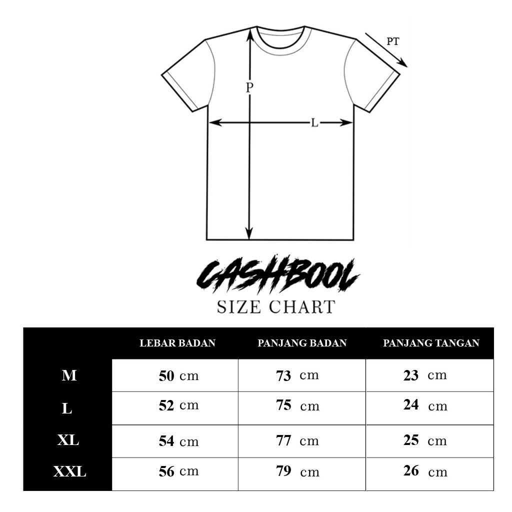CASHBOOL HARAJUKU Kaos Oversize Pria Wanita Size M - XXL