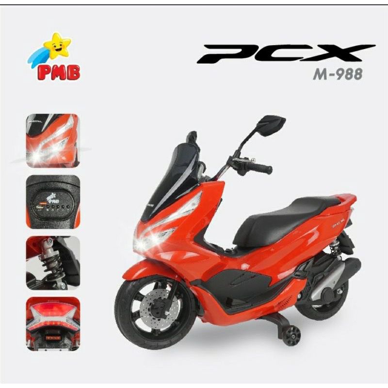 (BANDUNG) Sepeda Motor Aki Mainan Anak Cas Baterai PMB 988 PCX Lisensi Resmi Murah