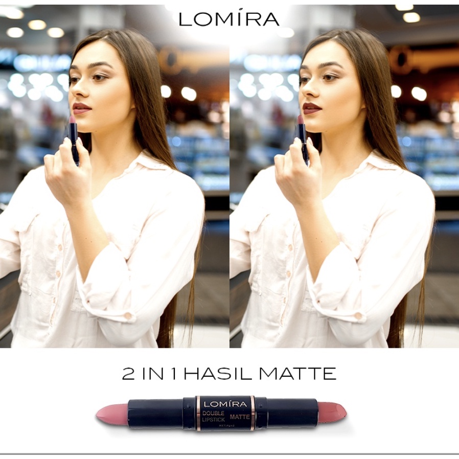 Double Lipstick Matte 2in1 Pelembab Bibir Make Up Lipstik BPOM LOM-D