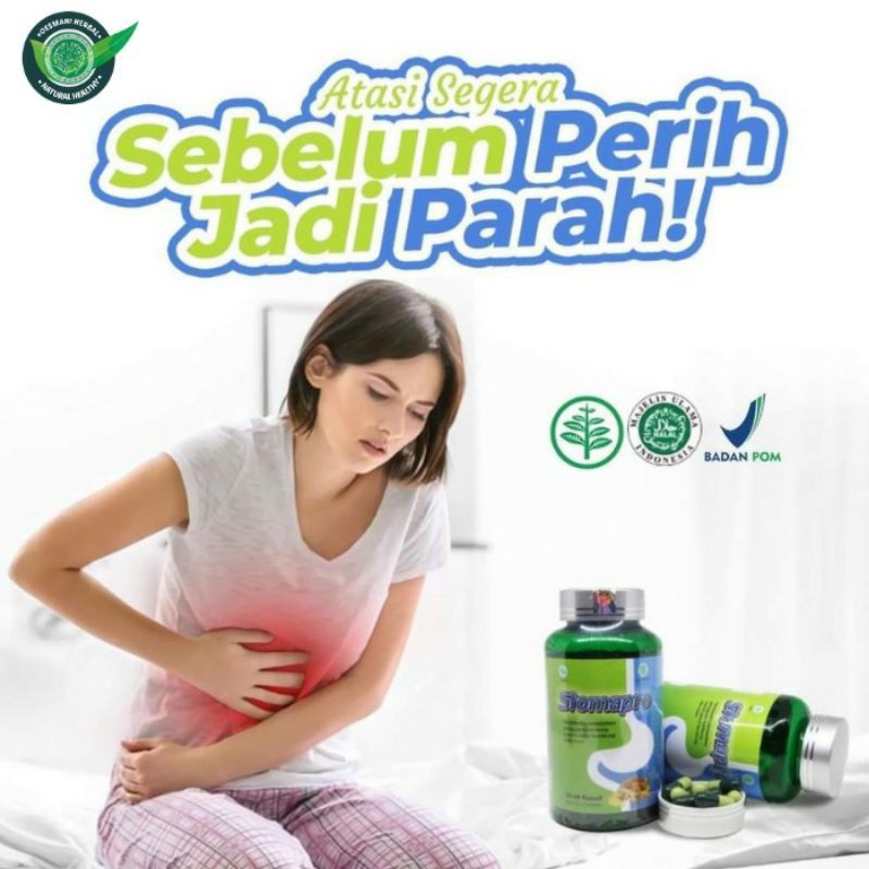 STOMAPRO Premium / Obat Herbal Lambung Asam Lambung Magg Sakit Maag Perut Kembung dan Mual Mual - Naturafit BPOM