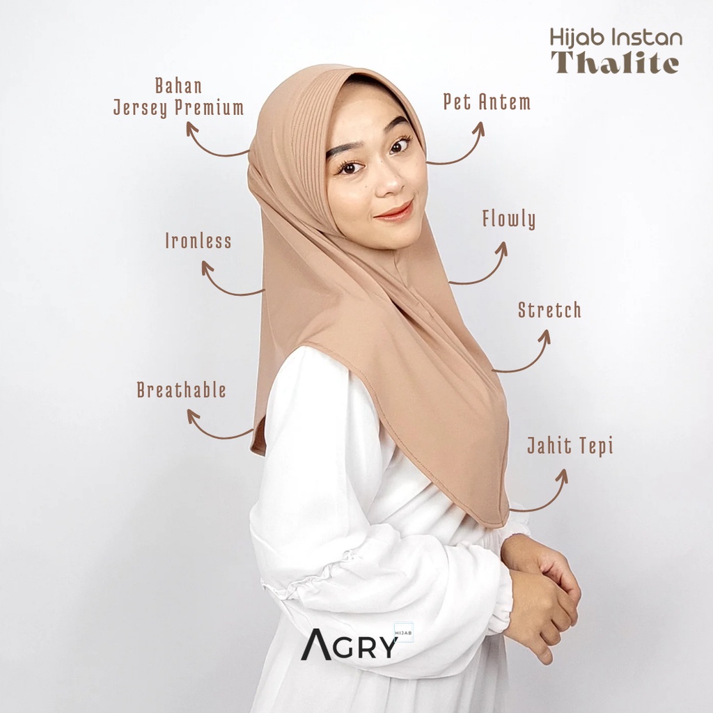 ᴀɢʀʏ Hijab Instan Jersey Premium | Thalite