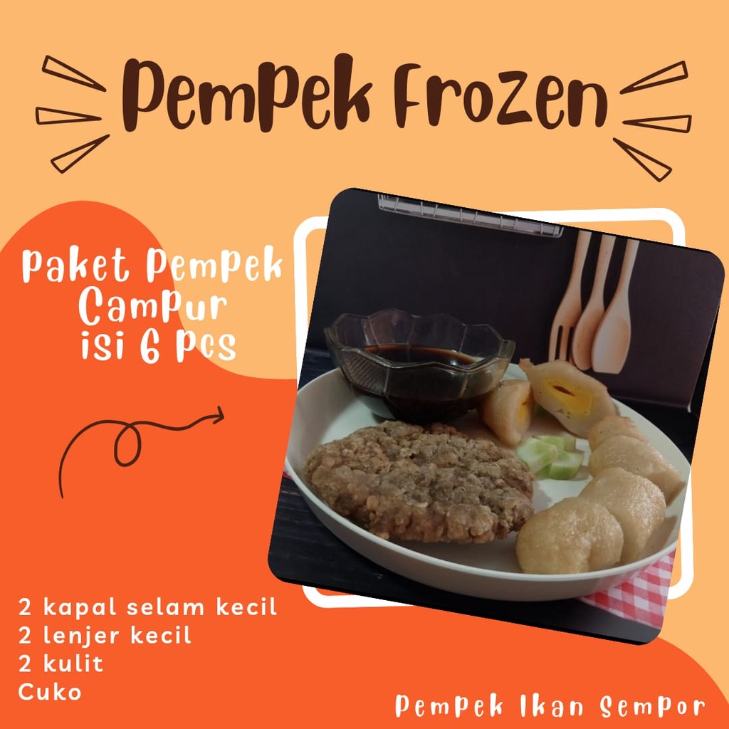 

PAKET PEMPEK FROZEN MIX ISI 6 PCS ( 2 Kapal selam kecil, 2 Lenjer kecil & 2 Kulit + cuko 200ml )