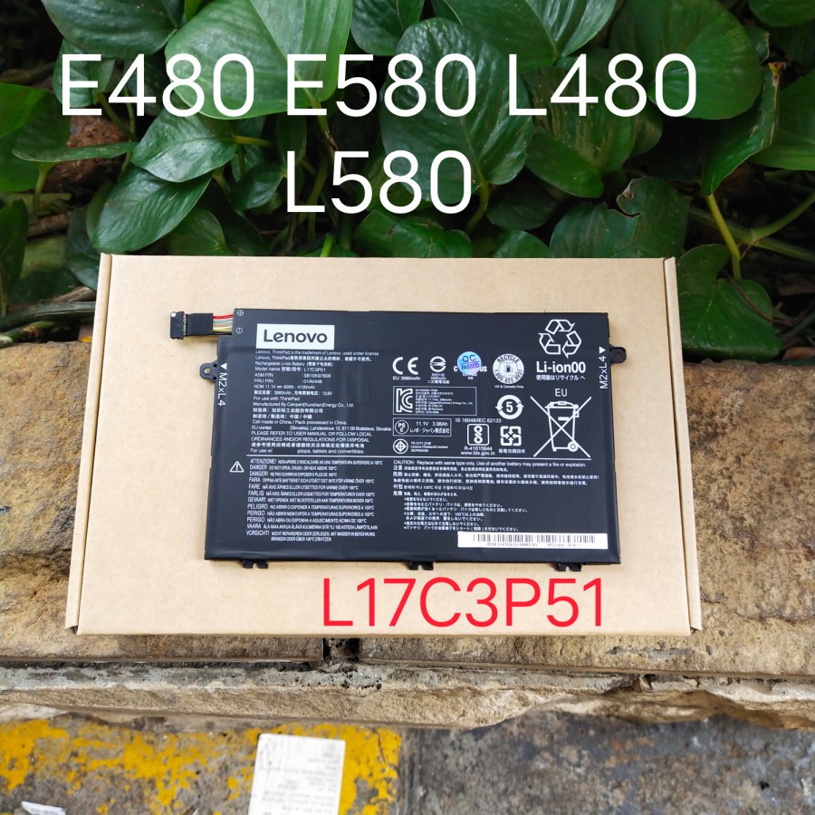 Original Baterai Lenovo ThinkPad E14 E15 E480 E485 E490 E495 L17L3P51 M2xL4