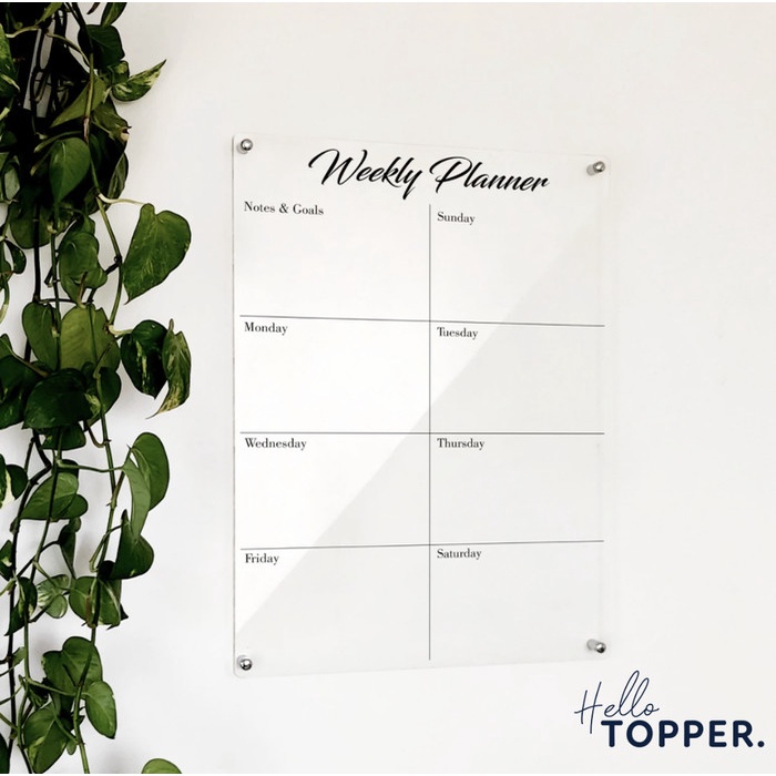 

Grosir Daily Planner Akrilik | Wall Planner | Schedule Board |Papan Jadwal - 35x45 Elegan