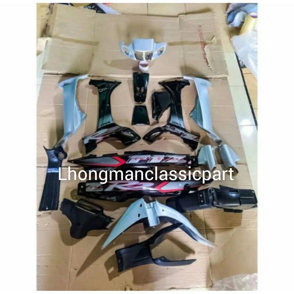 COVER FULL BODY HALUS YAMAHA FIZ R FULL CLUTH HITAM SILVER 2001 2002