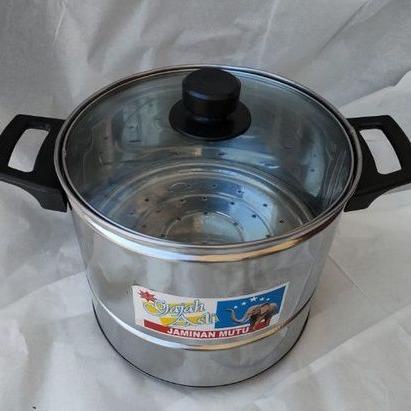 TERPERCAYA Dandang nasi/kukus 2kg -2,5kg tutup kaca