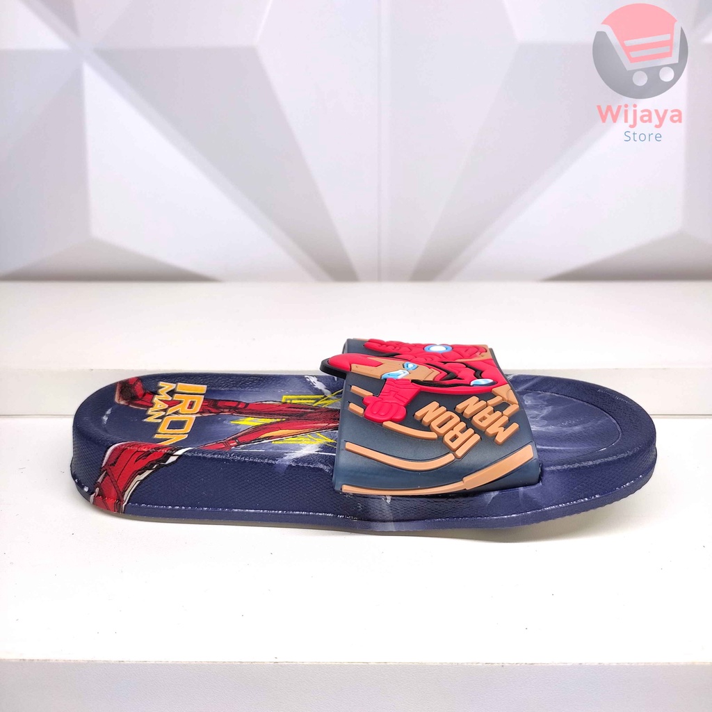Sandal Anak Laki-laki Motif Spiderman Sandal Karet Anak Cowok Karakter Marvel Superhero Avengers BL 163 Import