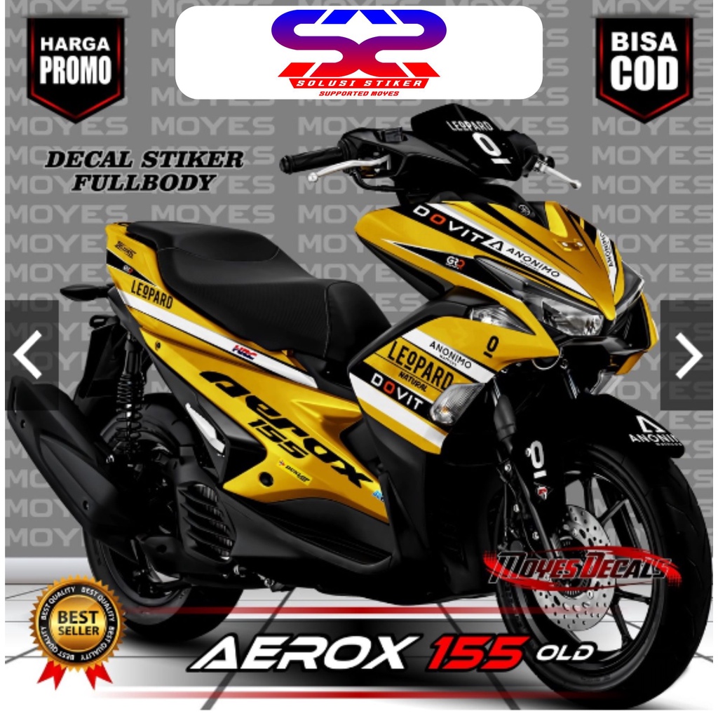 Stiker Decal Untuk Motor Aerox 155 Old Decal Aerox 155 Old Full Body Gold  Aksesoris  Motor Aerox