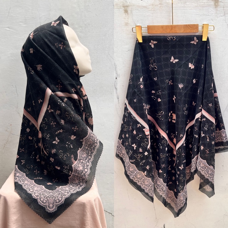 SADEAN HIJAB VOAL MOTIF TERBARU//SIZE 110X110 CM BISA COD HIJAB VOAL MOTIF PITA SERIES