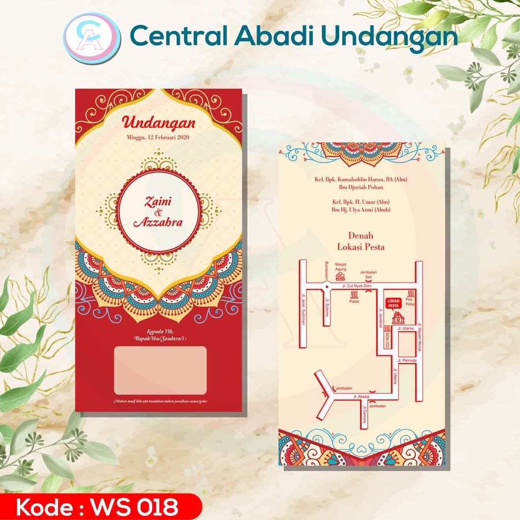 UNDANGAN BLANGKO PERNIKAHAN MURAH WS 018