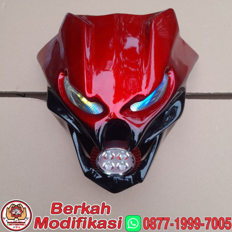 Headlamp Batok Kepala Model Predator Srigala UNIVERSAL Untuk Vixion CB150R BYSON SCORPIO VERZA MEGAP