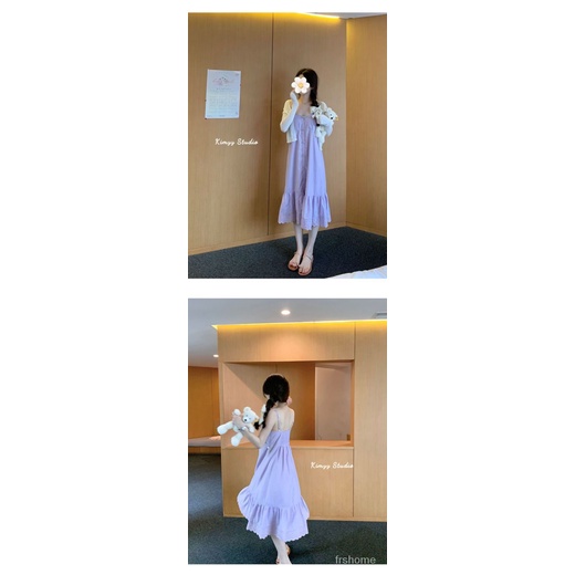 ins piyama manis wanita angin pedesaan baru bisa dipakai di luar bretel piyama piyama pakaian rumah