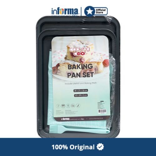 Terlaris Informa - Cooking Color Set 2 Pcs Loyang Kue Dengan Utensil & Matt