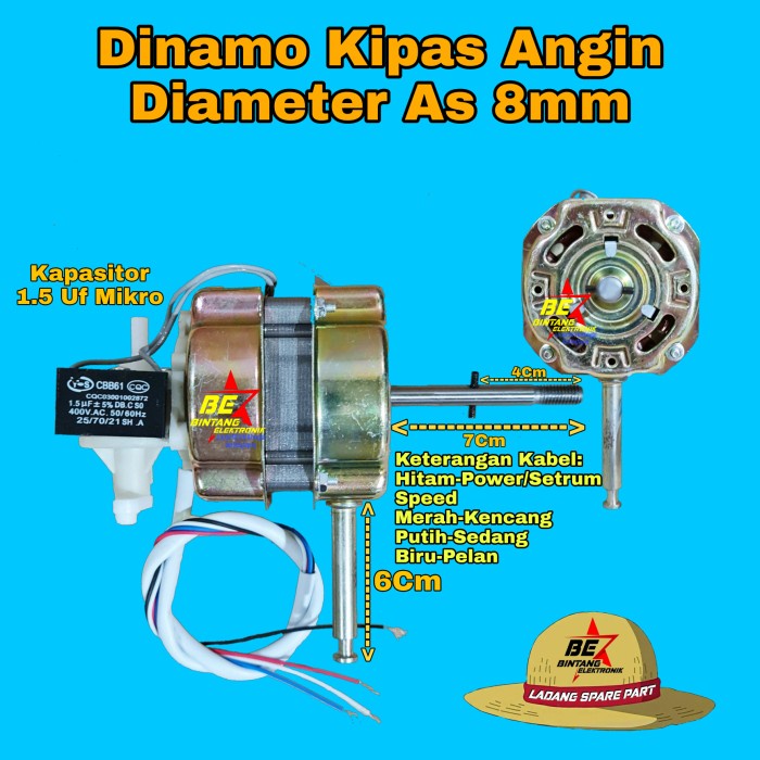 DINAMO KIPAS ANGIN SANEX MOTOR KIPAS NASIONAL VIVA KIPAS GMC 16 INCH