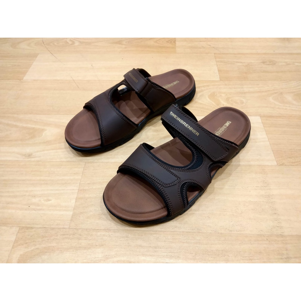 Sandal Pria Bata Weinbrenner Terbaru Bahan Sintetis Sandal Gunung Pria Warna Cokelat Dan Hitam