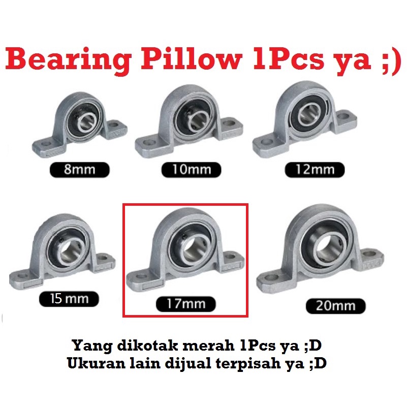 [HAEBOT] Bearing Pillow Block KP003 17mm Bracket Holder Shaft LeadScrew CNC 3D Printer Ball Threaded Rod As Besi Mekanik Screw Horizontal