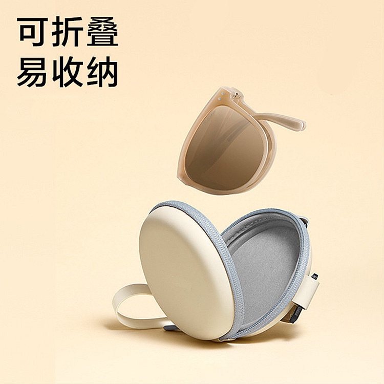 GP Kacamata Hitam Lipat Sunglasses Foldable Anti UV Pria Wanita Ringan Lentur ( FREE HARDCASE)