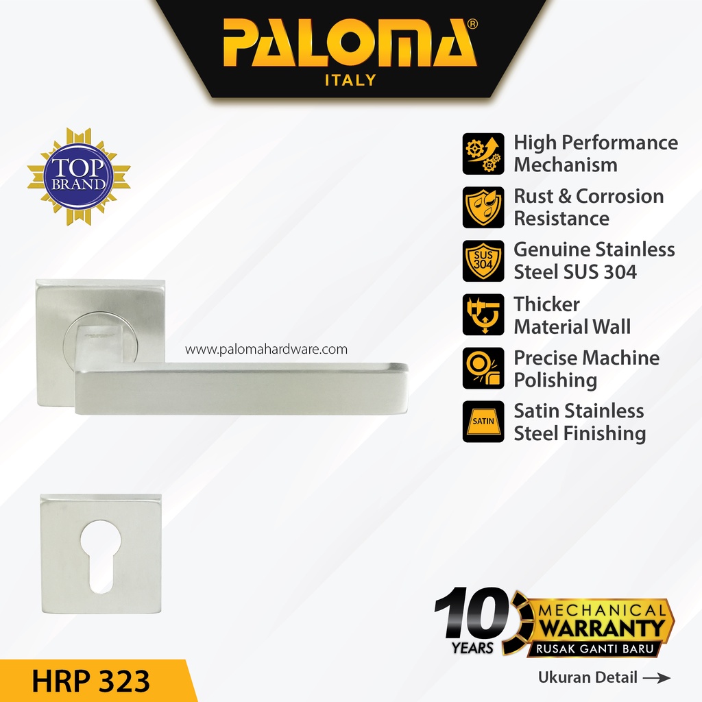 PALOMA HRP 323 Handle Pintu Roses Stainless Steel Lever Gagang Door