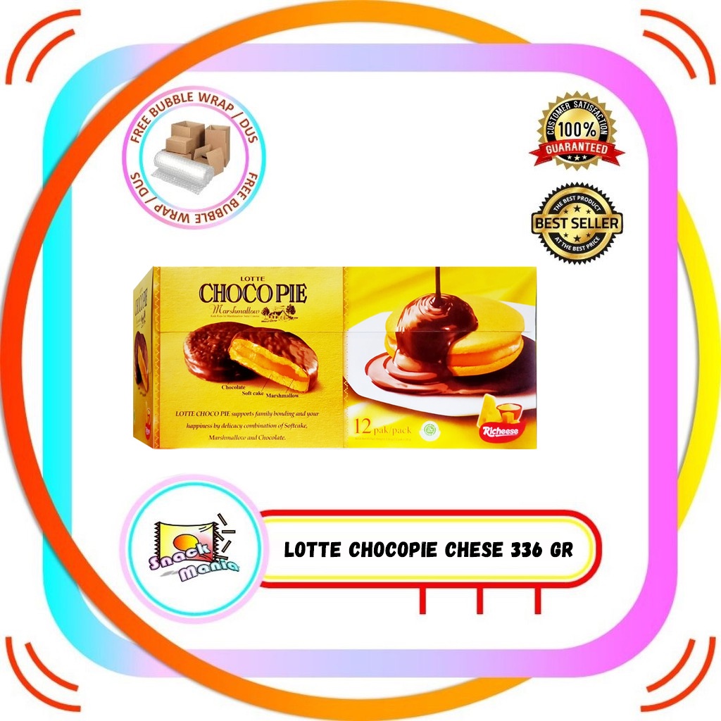 

Lotte Choco Pie Marshmallow Richeese 336 gr Pie Keju Coklat 12 pcs
