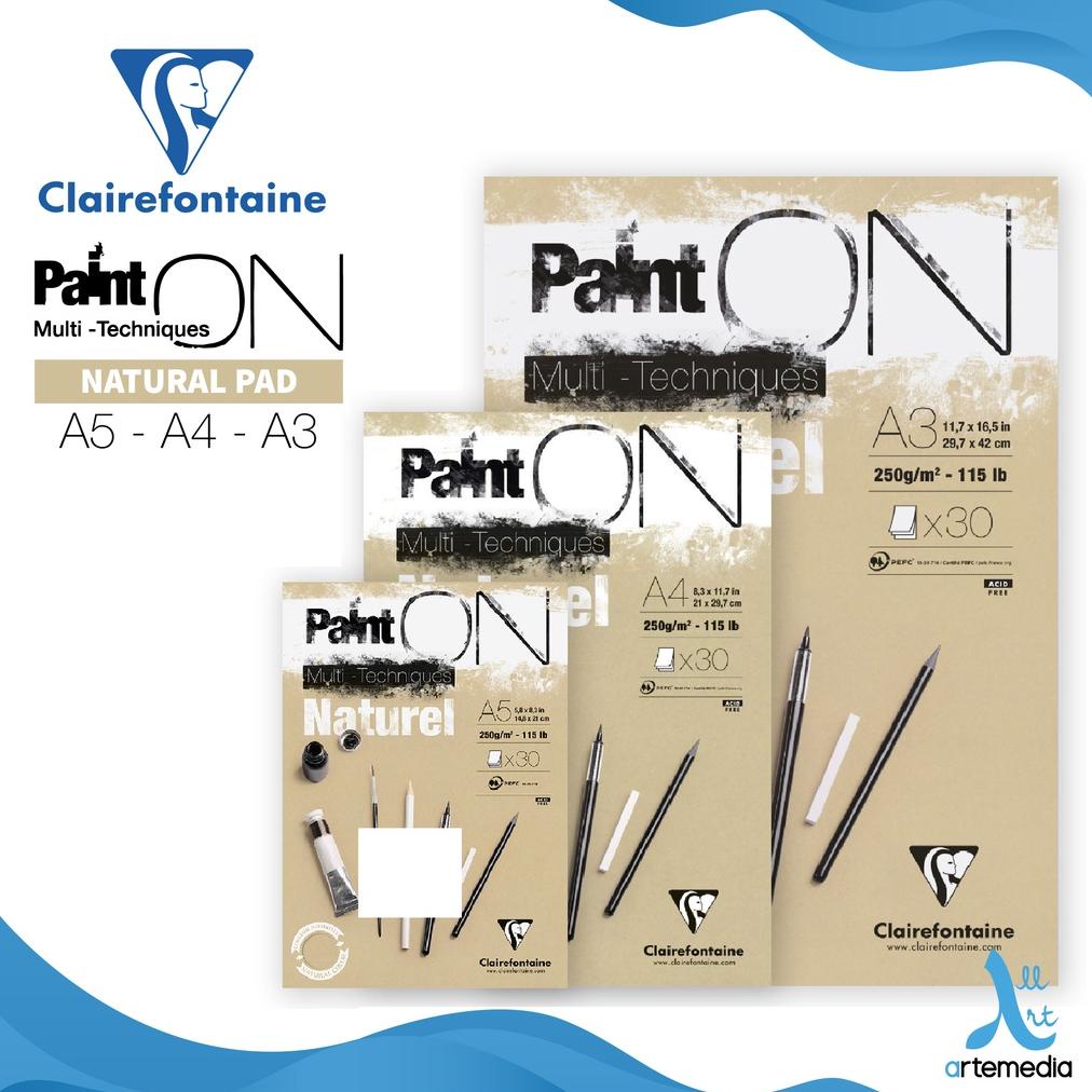 

Kertas Gambar Warna Clairefontaine Paint On Natural Multi Technique Sketch Pad Sketchbook