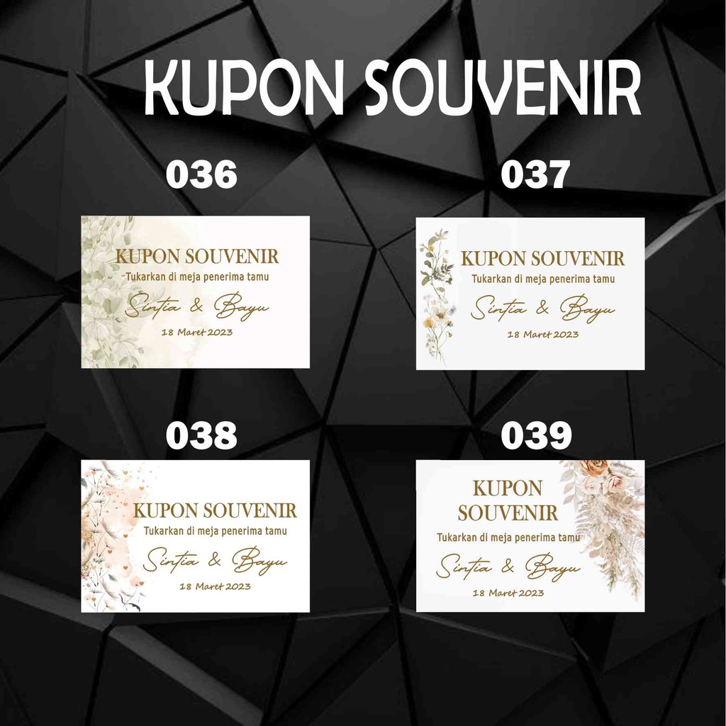 

kartu kupon souvenir