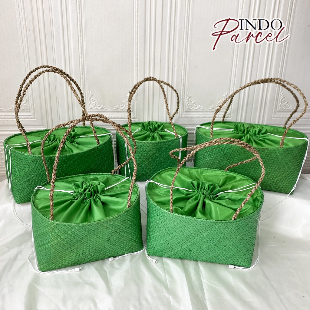 

INDOPARCEL- Tas Keranjang Baki Anyaman Tinggi 15 cm Tas Hampers Goodie Bag 2 Varian Tali Kulit dan Tali Rara