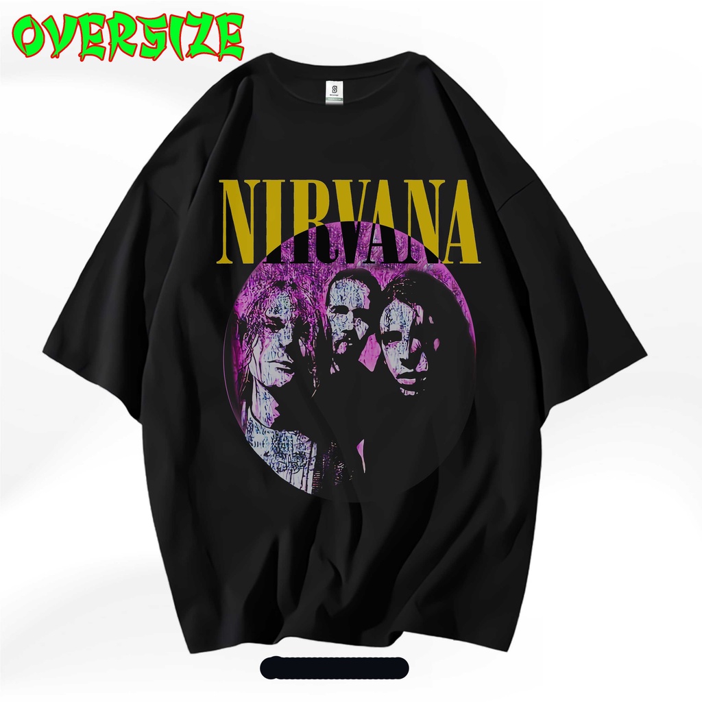 NIRVANA KAOS BAND MUSIK KAOS OVERSIZE WASHED STONES VINTAGE TEE T-SHIRT
