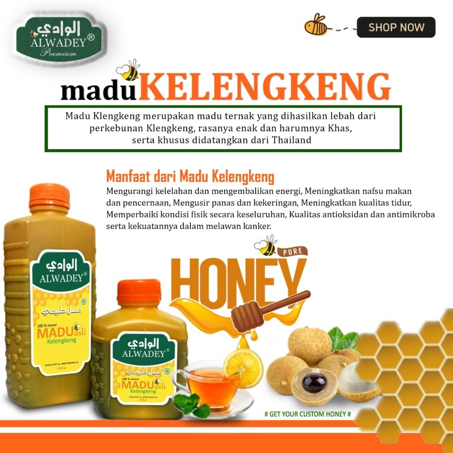 

Madu Kelengkeng Alwadey Murni 100% Asli Original