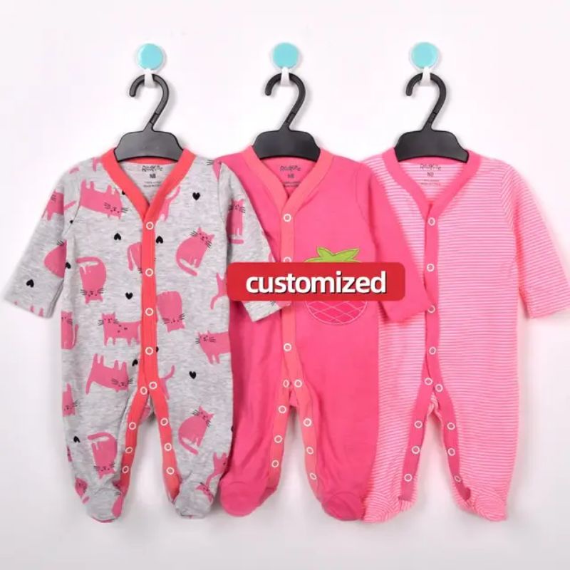 Sleepsuit Bayi 3 Pcs Premium Romper Bayi Perempuan Tutup Kaki P010