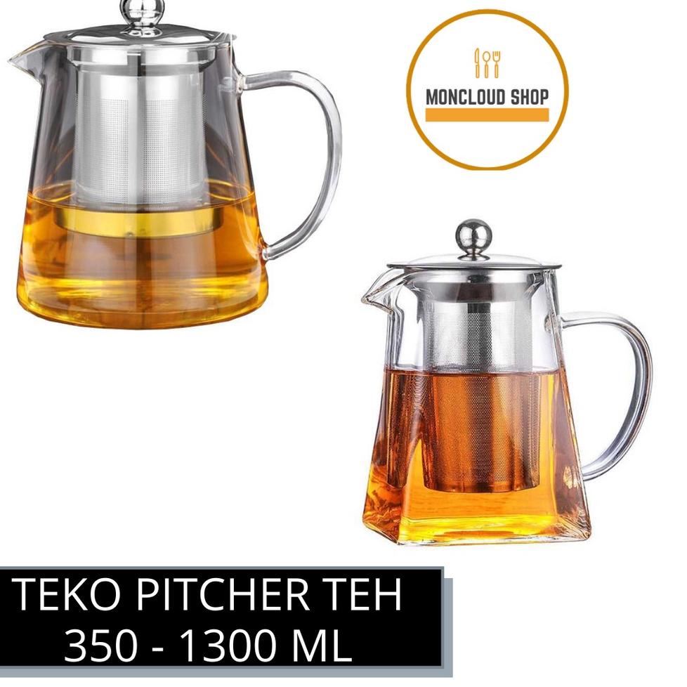 MENARIK Teko Kaca Tahan Panas Bening Murah Teko Teh Saringan Teh Teko Kaca Tahan Api Teko Picher Teh