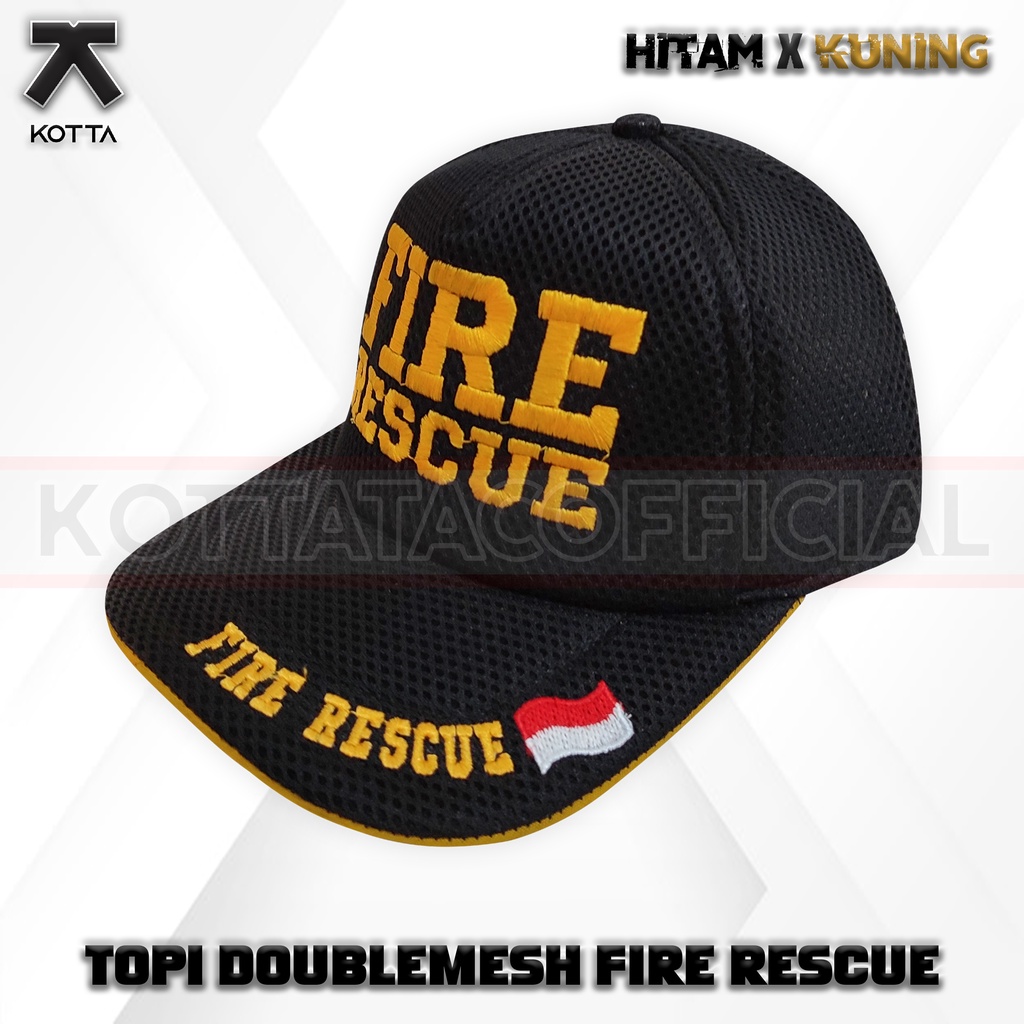 Topi Jaring Fire Rescue - Topi Jala Damkar - Topi Jaring Fire Fighter - Topi Damkar