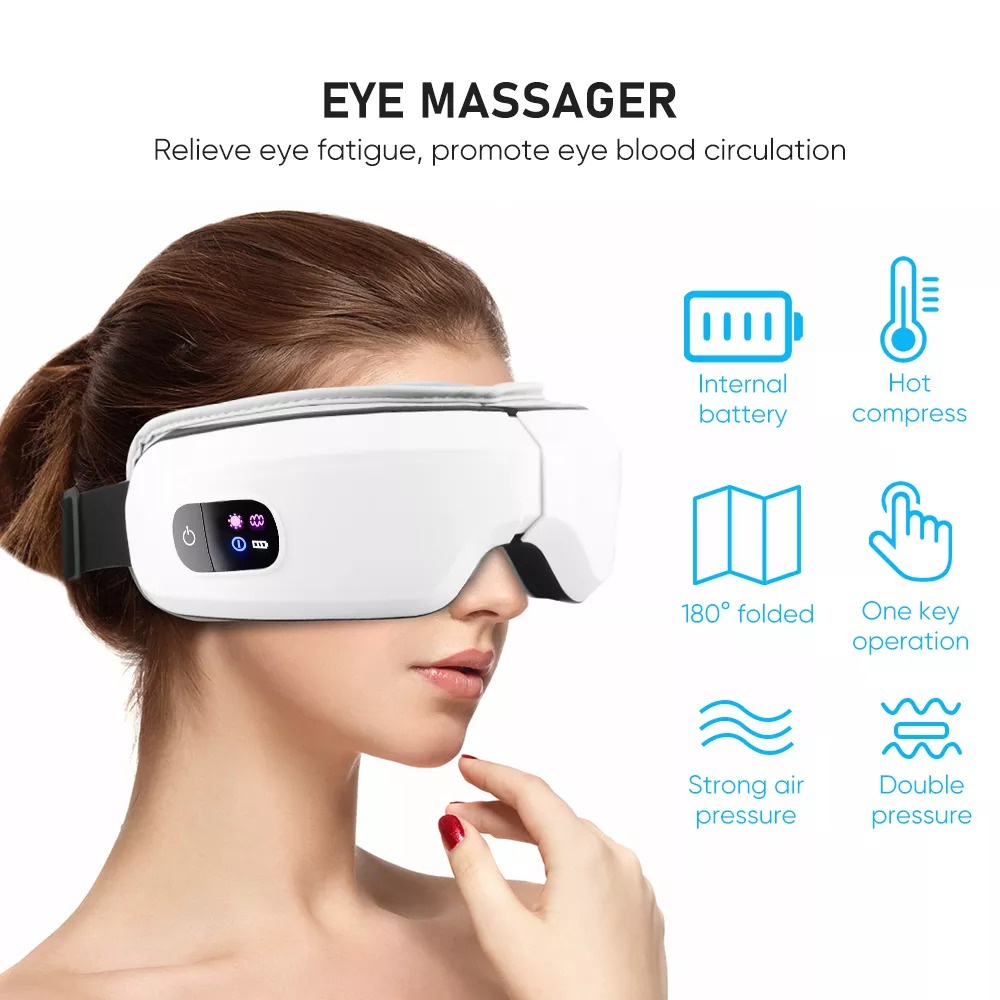 Alat Pijat Mata Elektrik Hot Compress Vibration Eye Massager - M01 - White