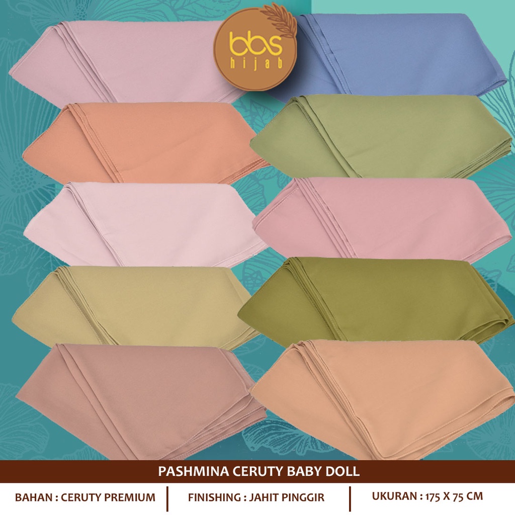 PASHMINA CERUTY BABY DOLL PREMIUM PASHMINA BABY DOLL POLOS PASHMINA CERUTY JAHIT PINGGIR PASHMINA POLOS CERUTY