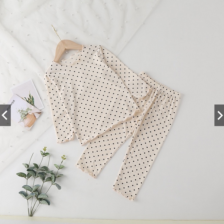 SET ONDE ANAK LENGAN PANJANG / SETELAN ANAK CEWEK / COWOK POLKA RIB KRIWIL 1-5 TAHUN