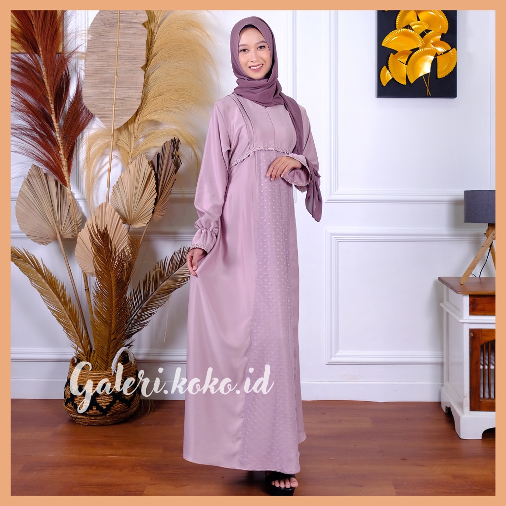 Gamis Renda Ar Rayya Baju Dress Lebaran Terbaru 2023 Wanita Muslim Premium Jumbo Kekinian Simple Ele