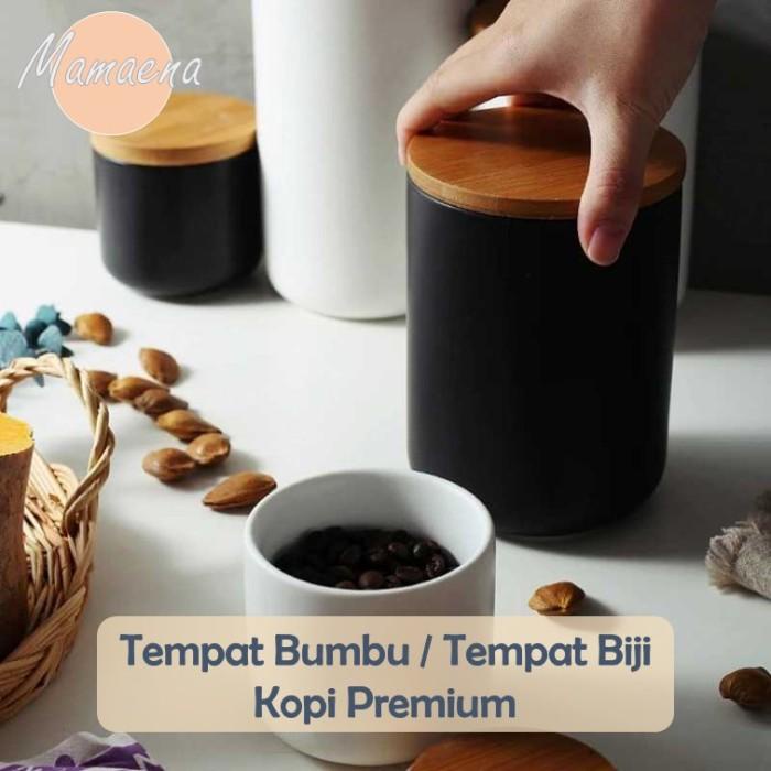 Tempat Bumbu Keramik - Wadah Biji Kopi Keramik - Tempat Bumbu Dapur