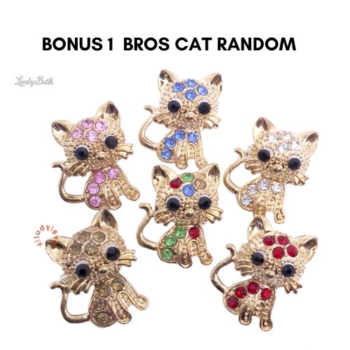 Kalung Titanium anti katat New De4 Model Love Terbaru Bonus 1 Bros Cat Cute Random - Lovelybutik